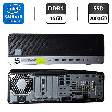 Комп'ютер HP EliteDesk 800 G3 SFF/ Core i5-6500/ 16 GB RAM/ 1000 GB SSD + 1000 GB SSD/ HD 530, фото 1