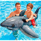 Надувний пліт для плавання Intex "Акула" 57525 NP з ручками, розміром 173х104 см