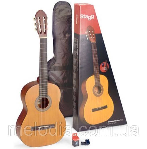 Класична гітара для навчання в музичній школі STAGG C410 M NAT PACK