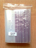 Пакети 150-200 мм з замком Zip-Lock, поліетиленовий пакет з застібкою зіп лок, гриппери, пакет струна