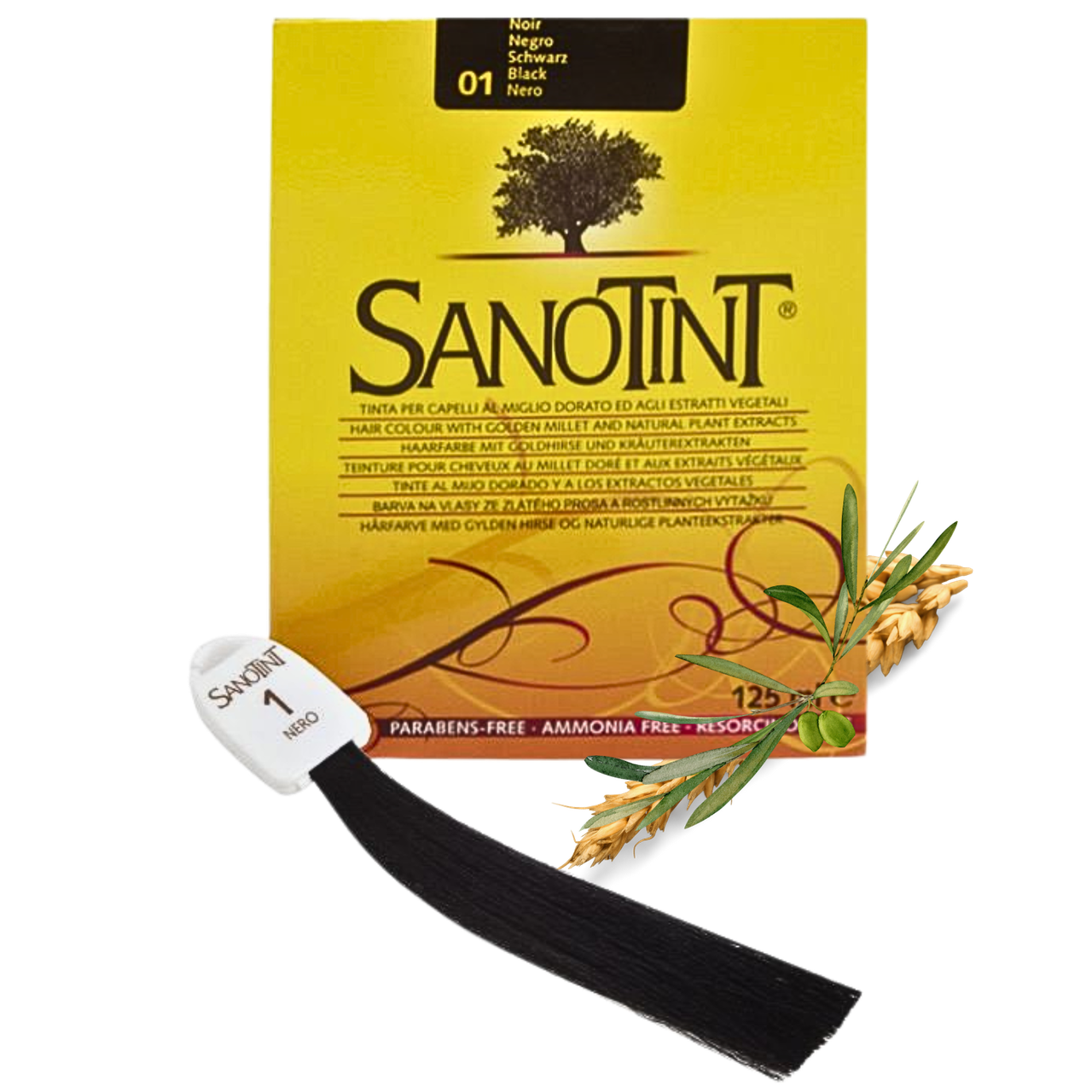 Натуральна фарба для волосся SanoTint Classic Чорна №01, 125 мл від Вівасан