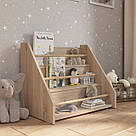 Полиця для підлоги дитяча у формі сходів з нагелями для зберігання, дитячий стелаж з 3 осередками для іграшок, фото 3