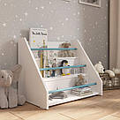 Полиця для підлоги дитяча у формі сходів з нагелями для зберігання, дитячий стелаж з 3 осередками для іграшок, фото 5