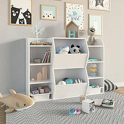 Навісні дизайнерські полиці в дитячу кімнату, дитячий місткий стелаж для речей з 8 полицями 1040 мм