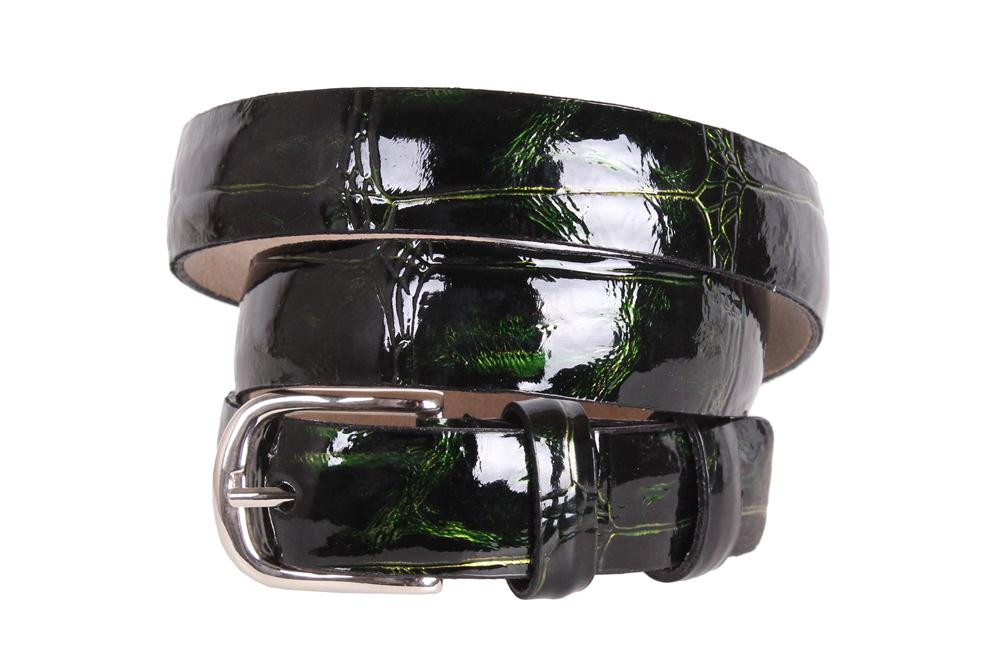 Жіночий вузький ремінь з натуральної шкіри 49206 чорний, фото 1