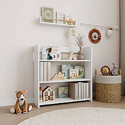 Дитячий стелаж підлоговий з 3 полицями для книг з ламінованого ДСП, декоративна полиця-стелаж 75 см