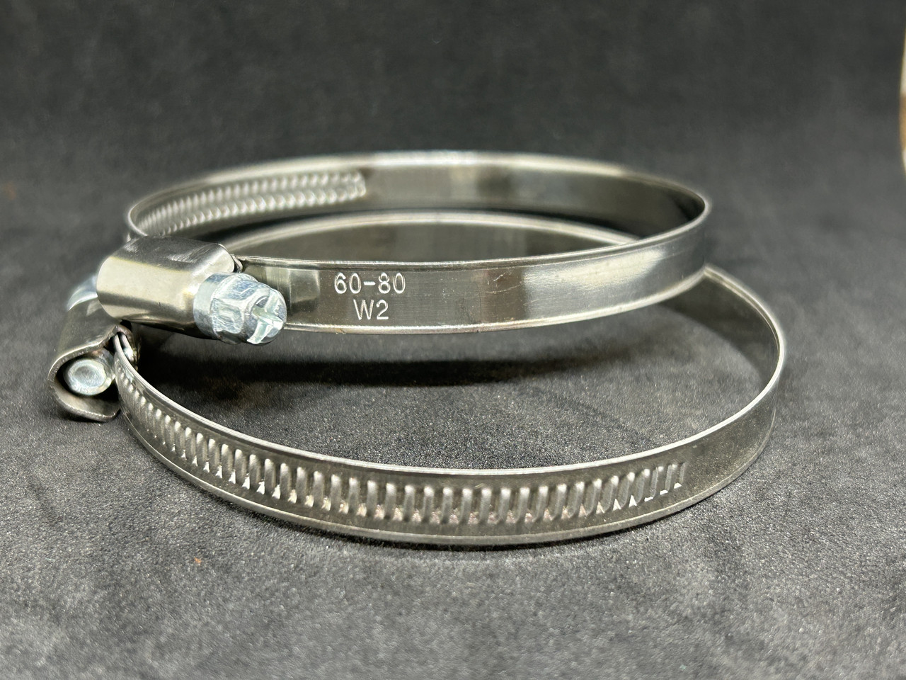 Хомут сталевий НЕРЖ 60-80 W2, фото 1
