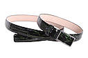 Жіночий вузький ремінь з натуральної шкіри 49211 чорний, фото 2