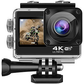 Action Camera Q60AR WiFi 4K + Пульт 2 дисплеї