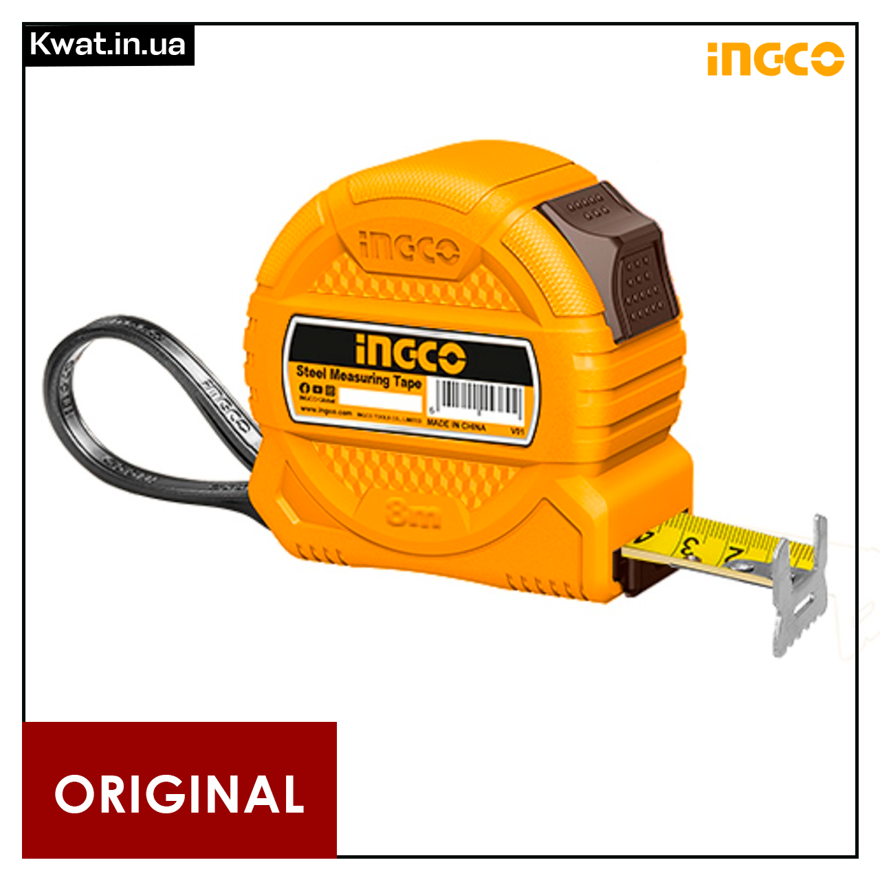 Рулетка 8 м х 25 мм INGCO Super Select