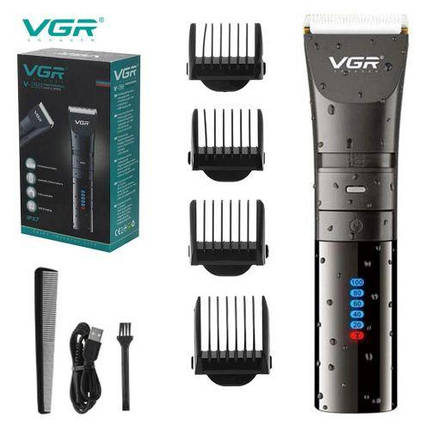 Машинка триммер для стрижки волосся та бороди VGR V-286 Professional 4 насадки, фото 1