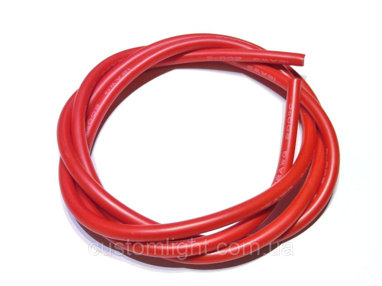Провід мідний 12AWG у силіконовій ізоляції червоний