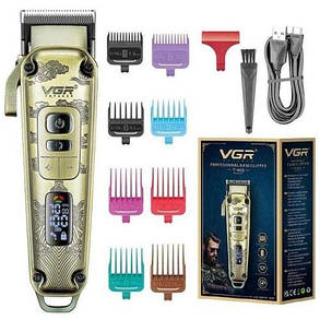 Машинка триммер для стрижки волосся та бороди VGR V-005 Professional 8 насадок, фото 1