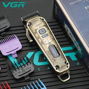 Машинка триммер для стрижки волосся та бороди VGR V-005 Professional 8 насадок, фото 3
