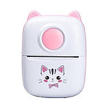 Мини принтер для телефона детский с бумагой карманный минипринтер портативный беспроводной с термопечатью Розовый, фото 3