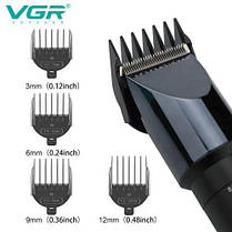 Машинка для стрижки волосся триммер професійний з led дисплеєм VGR V698 4 насадки, фото 5