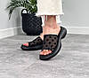 Шльопки шкіряні на платформі сітка жіночі чорні, фото 6