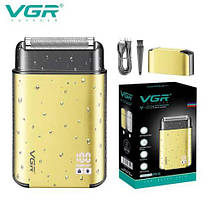 Електробритва VGR V-359 gold шейвер для вологого та сухого гоління IPX6, фото 4