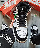 Кросівки чоловічі шкіряні чорно-білі 42 43 44 45 Nike Air Jordan 1 Retro High OG, фото 4