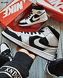 Кросівки чоловічі шкіряні чорно-білі 42 43 44 45 Nike Air Jordan 1 Retro High OG, фото 7