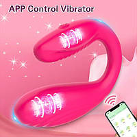 Вибратор для пар Синхрон, вагинально клиторальный стимулятор, интимная игрушка для женщины и мужчины, управление через смартфон