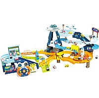 Великий інтерактивний трек паркінг 2 в 1 Космічна станція з електричним підіймачем і ефектами