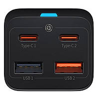 Мережевий зарядний пристрій Baseus GaN3 Pro Desktop Fast Charger 2C+2U 65W + Cable Black (CCGP040101), фото 4