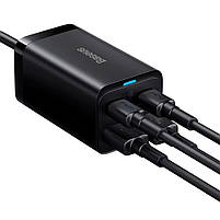 Мережевий зарядний пристрій Baseus GaN3 Pro Desktop Fast Charger 2C+2U 65W + Cable Black (CCGP040101), фото 6