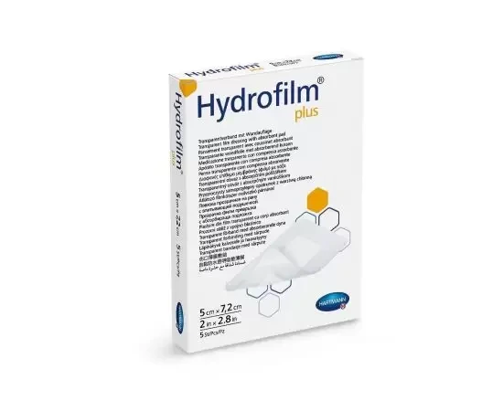 Пов’язка плівкова прозора з абс.подушечкою Hydrofilm Plus 5х7,2см (1шт з №5), фото 1