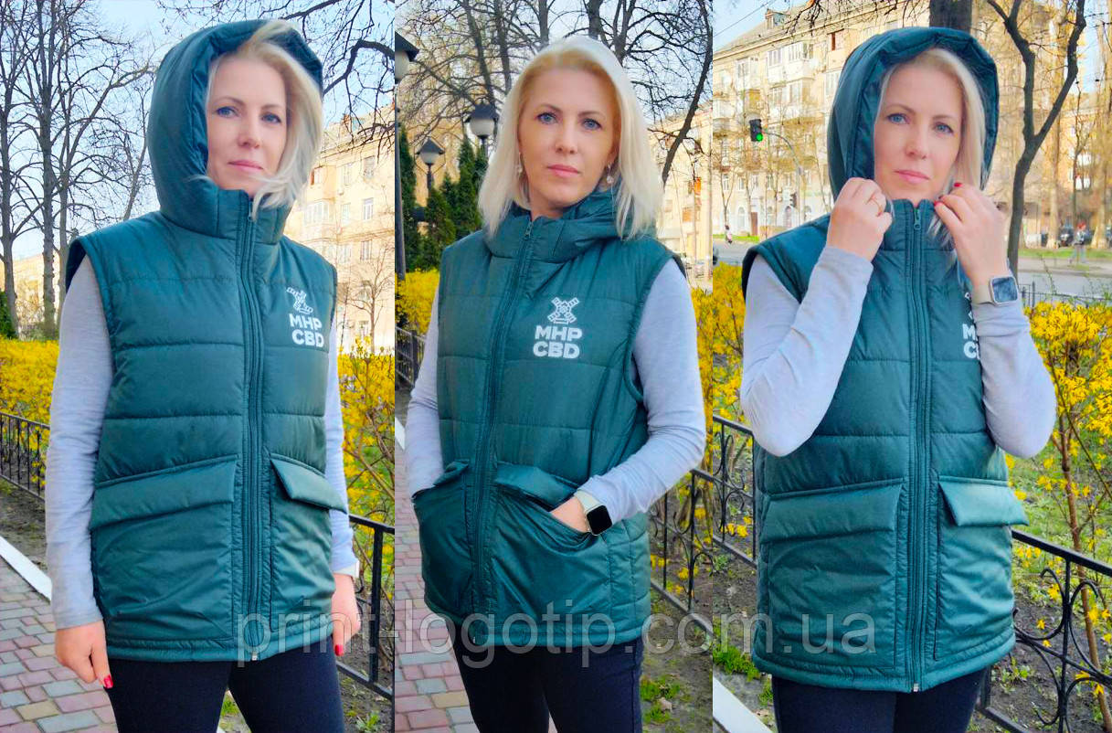 Жилетки з капюшоном, безрукавки з капюшоном, фото 1