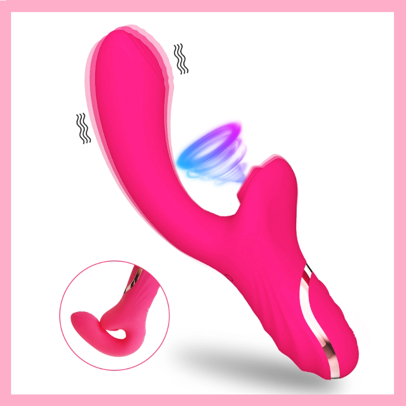 Вібратор із відростком 2в1, Вакуумний вібратор для подвійної стимуляції, Стимулятор точки G і клітора, Інтимні голки, фото 1