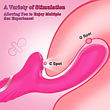 Вібратор із відростком 2в1, Вакуумний вібратор для подвійної стимуляції, Стимулятор точки G і клітора, Інтимні голки, фото 9
