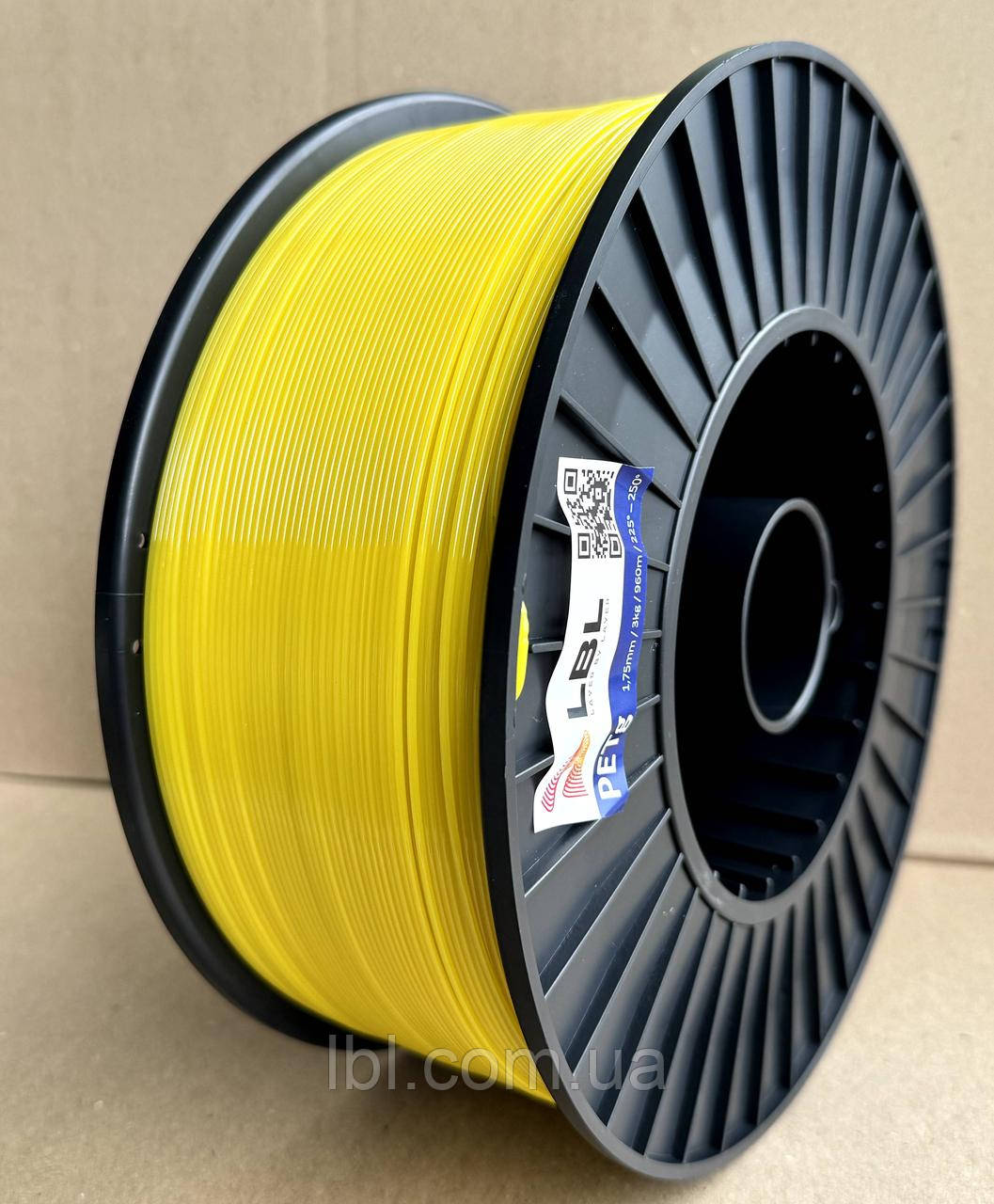 PETG (CoPET) пластик для 3D принтера 3.0 кг / 960 м / 1.75 мм / Жовтий