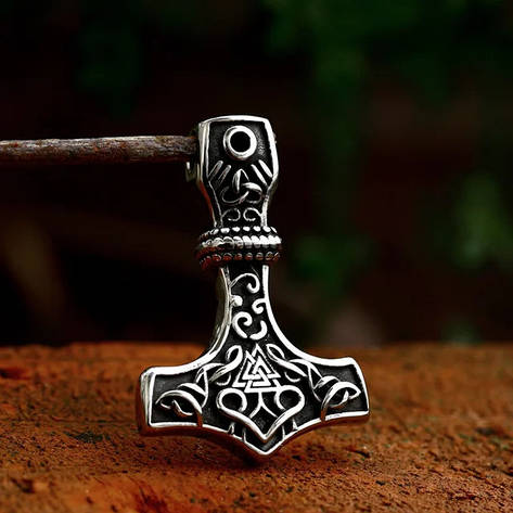 Кулон Молот Тора сталевий на ланцюжку AST76, фото 1