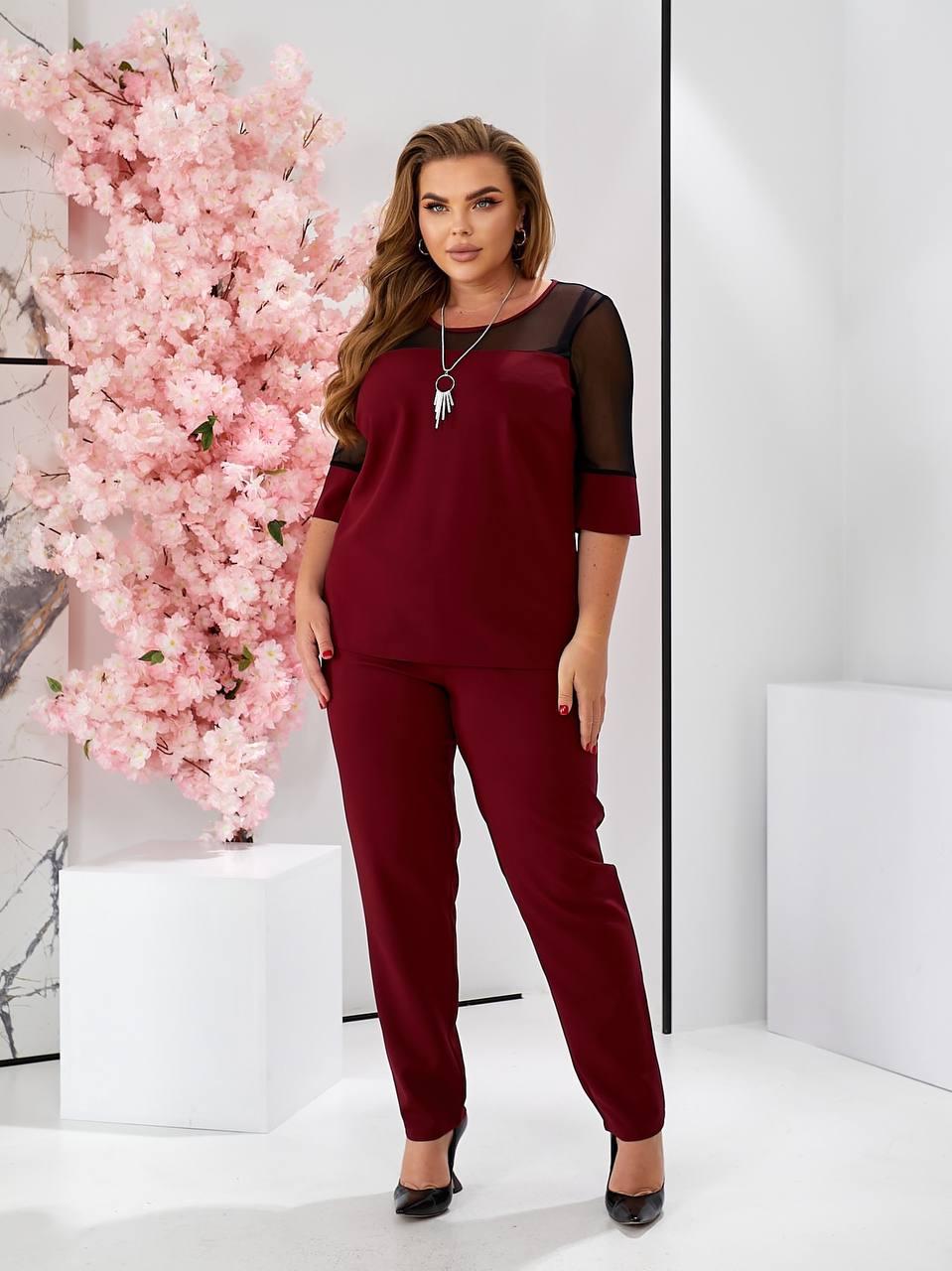 Жіночий костюм арт. 153, бордовий, фото 1
