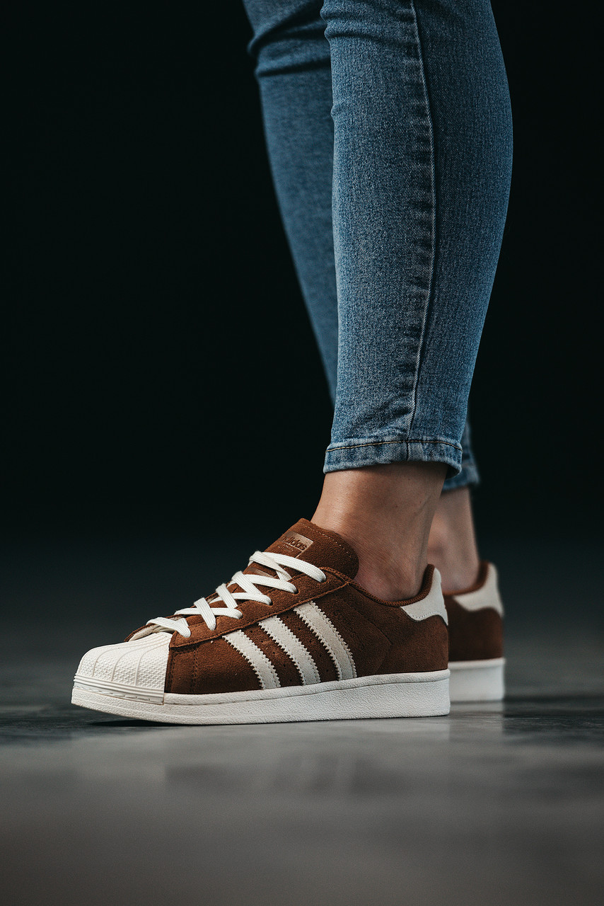 Жіночі Кросівки Adidas Superstar Brown Beige / Адідас Суперстар