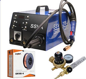 Зварювальний інверторний напівавтомат SSVA-270-P з пальником MB-24KD "Black Wolf" 3х-метрова