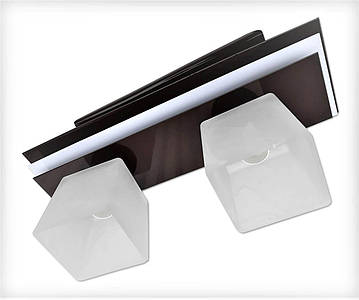 Люстра стельова на 2 плафони чорно-біла для кухні, дитячої, спальні, коридору Шанхай/3