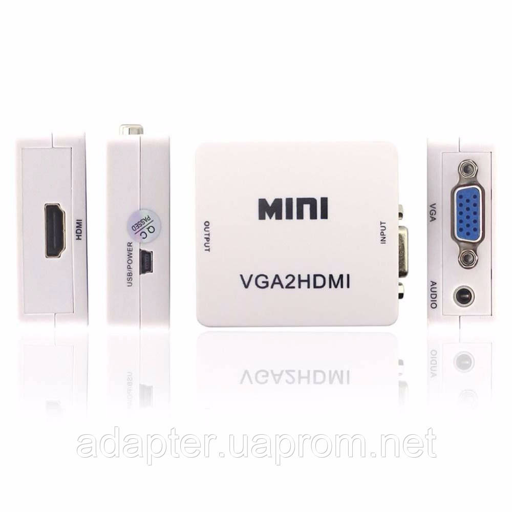 Перехідник VGA2HDMI; VGA на HDMI; з живленням