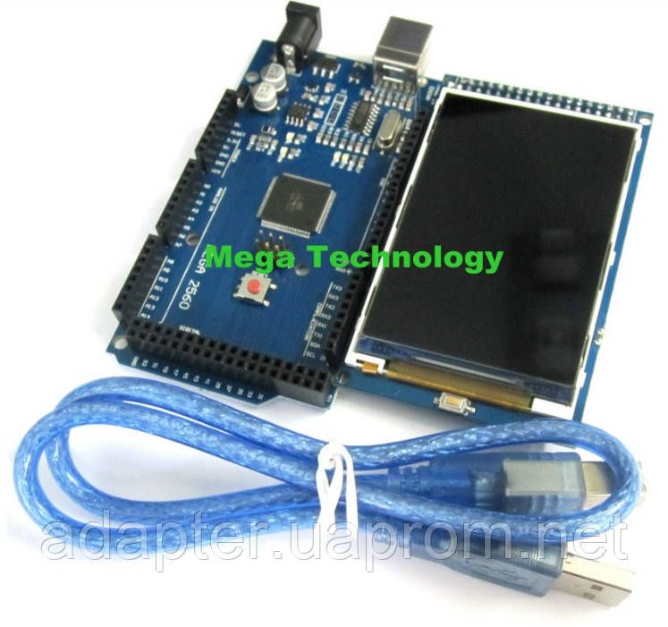 Arduino UNO MEGA 2560 R3 +3.95 inch TFT LCD Touch Screen+ USB Cable - фото 1 - id-p426085386