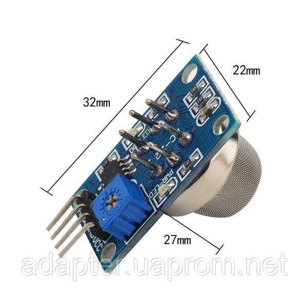 Датчик MQ-2; DC5V; выход ttl/аналоговый; для обнаружения газа, Бутан, - фото 1 - id-p361164599