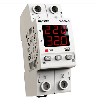 Реле напруги з контролем струму DigiTOP VA-32A M2R 4820118381244