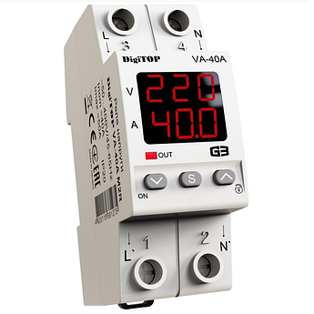 Реле напруги з контролем струму DigiTOP VA-40A M2R 4820118381275