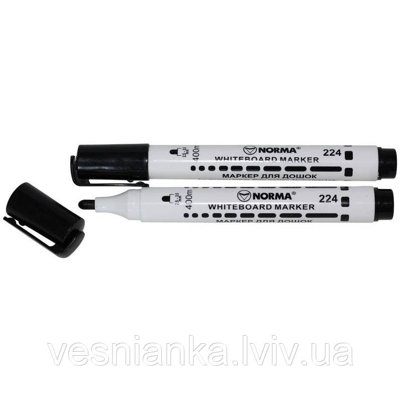Маркер для білих дошок Чорний 2.5-3мм., 224-09N NORMA, фото 1