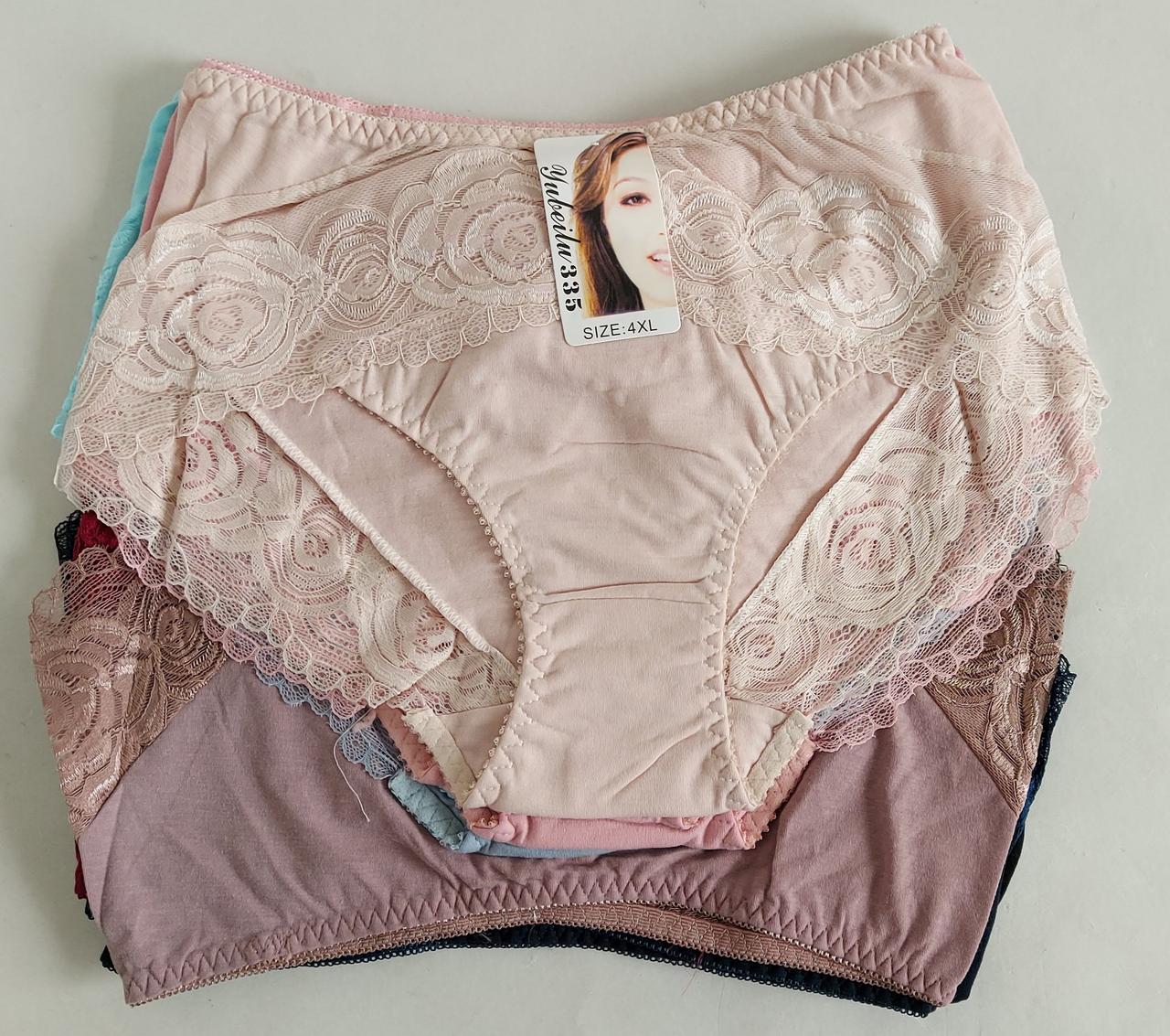 Труси жіночі з мереживом високої посадки 4XL (10 шт), фото 1