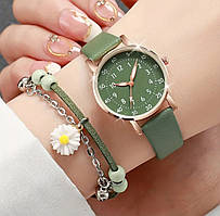Жіночий кварцевий  годинник + браслет на руку / набір/ комплект