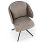 Стільці з комбінованою оббивкою K-554 сірі з екошкіри та тканини з поворотним механізмом у зал, фото 6