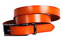 Жіночий вузький ремінь з натуральної шкіри кт6587 помаранчевий, фото 2