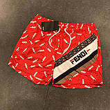 Плавки FENDI Red плавальні шорти фенді шорты плавательные мужские шорти для спорту фенди, фото 3