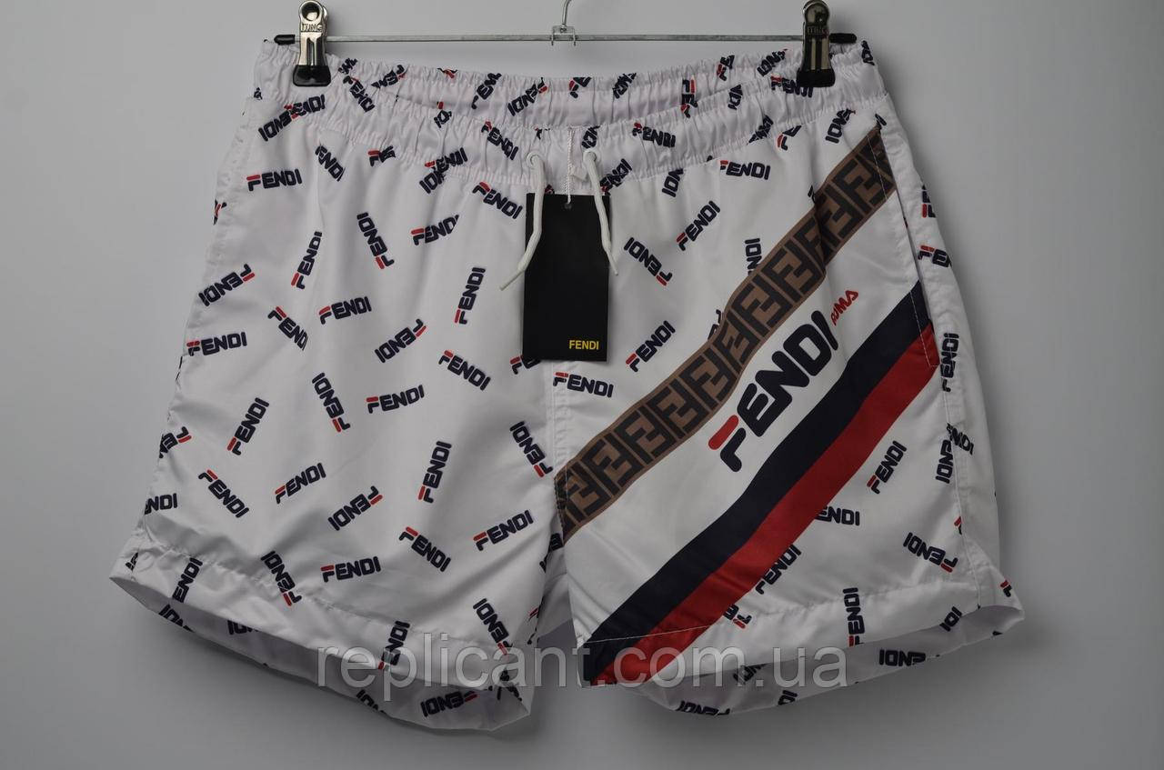 Плавки FENDI White плавальні шорти фенді шорты плавательные мужские шорти для спорту фенди
